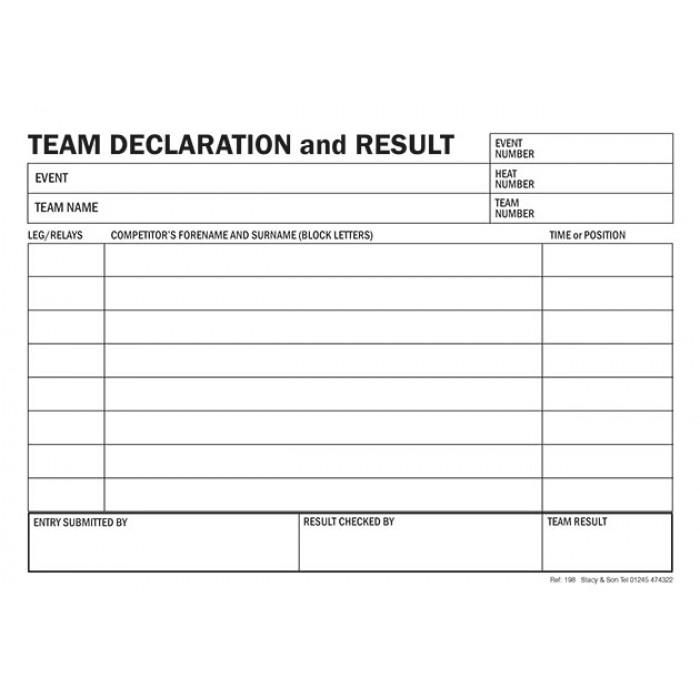 Team Declaration Cards